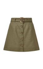 Lisa Marie Fernandez Belted Linen Mini Skirt