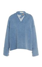 Eron Doris Quilted Denim Top With Wrap Neck