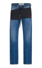 Off-white C/o Virgil Abloh Paneled Slim-fit Denim Jeans