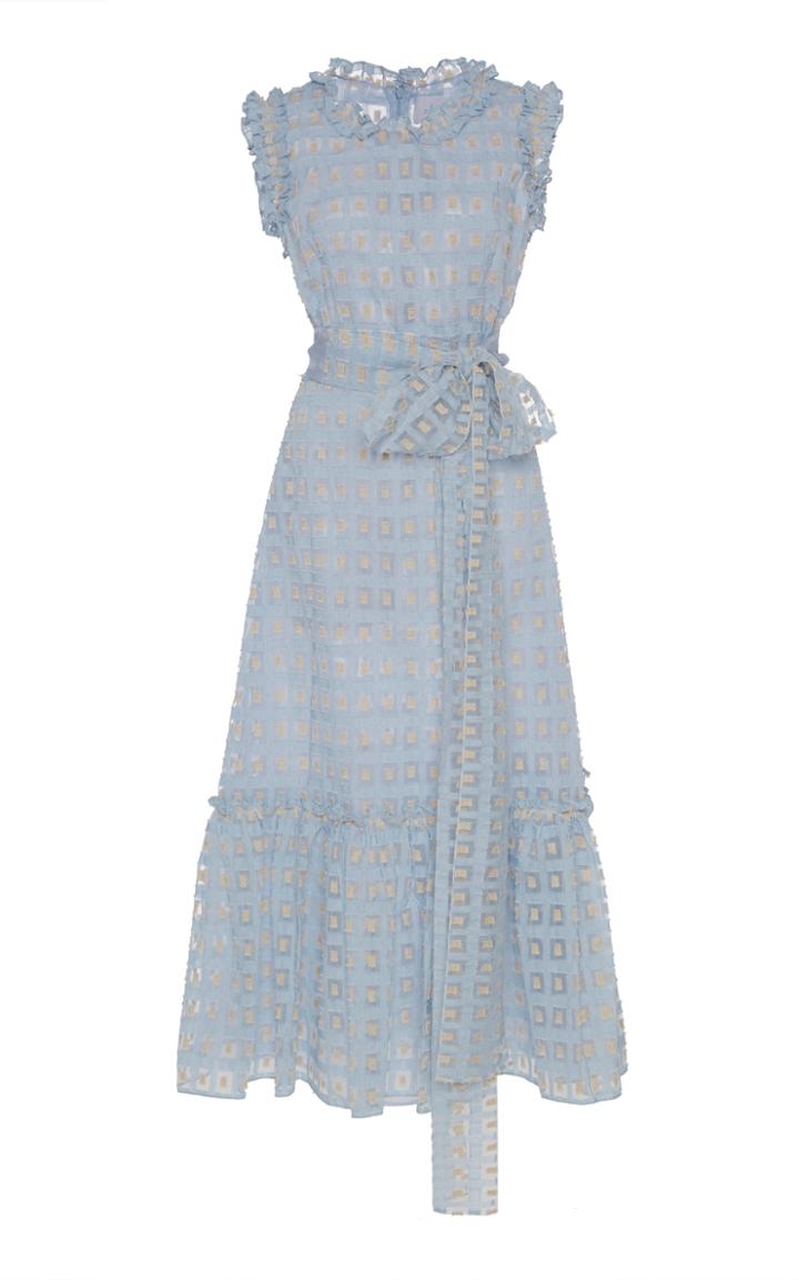 Luisa Beccaria Sheer Jacquard Midi Dress