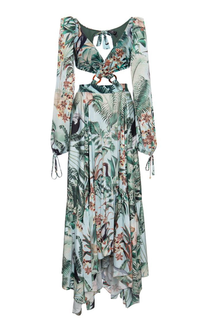 Moda Operandi Patbo Eden Print Cut-out Maxi Dress Size: 2