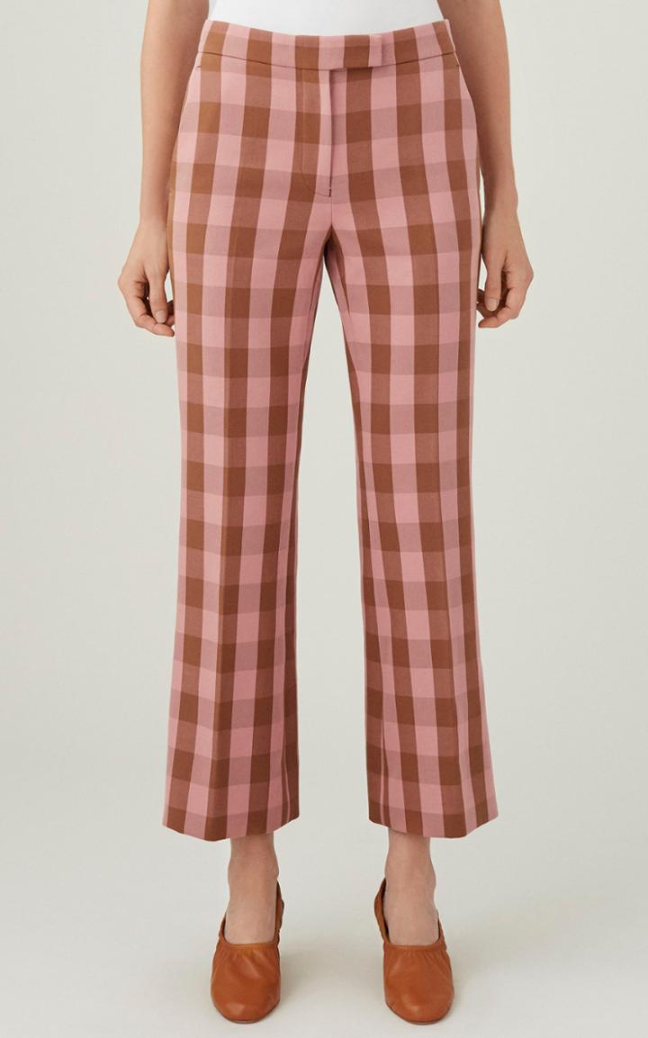 Moda Operandi Marina Moscone Gingham Flared Cropped Pants