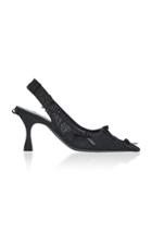 Balenciaga Linger Satin-trimmed Lace Slingback Pumps