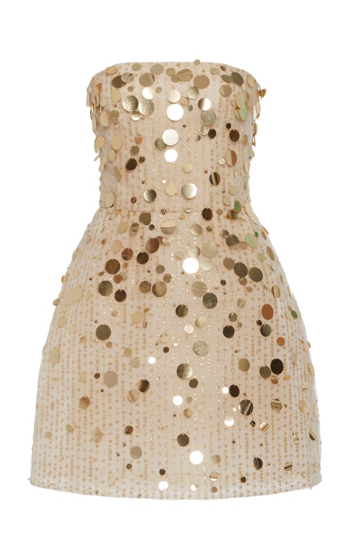 Moda Operandi Monique Lhuillier Paillette-embellished Tulle Cocktail Dress Size: 2