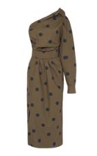 Max Mara Angolo One Sleeve Cotton Poplin Dress