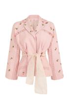 Moda Operandi Nevenka Let Is Rain Down On Me Lace-trimmed Embroidered Linen Jacket