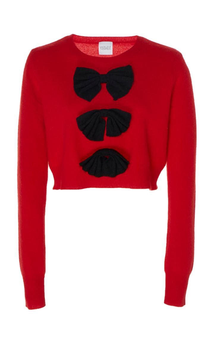 Madeleine Thompson Vulcan Bow-embellished Cashmere Sweater