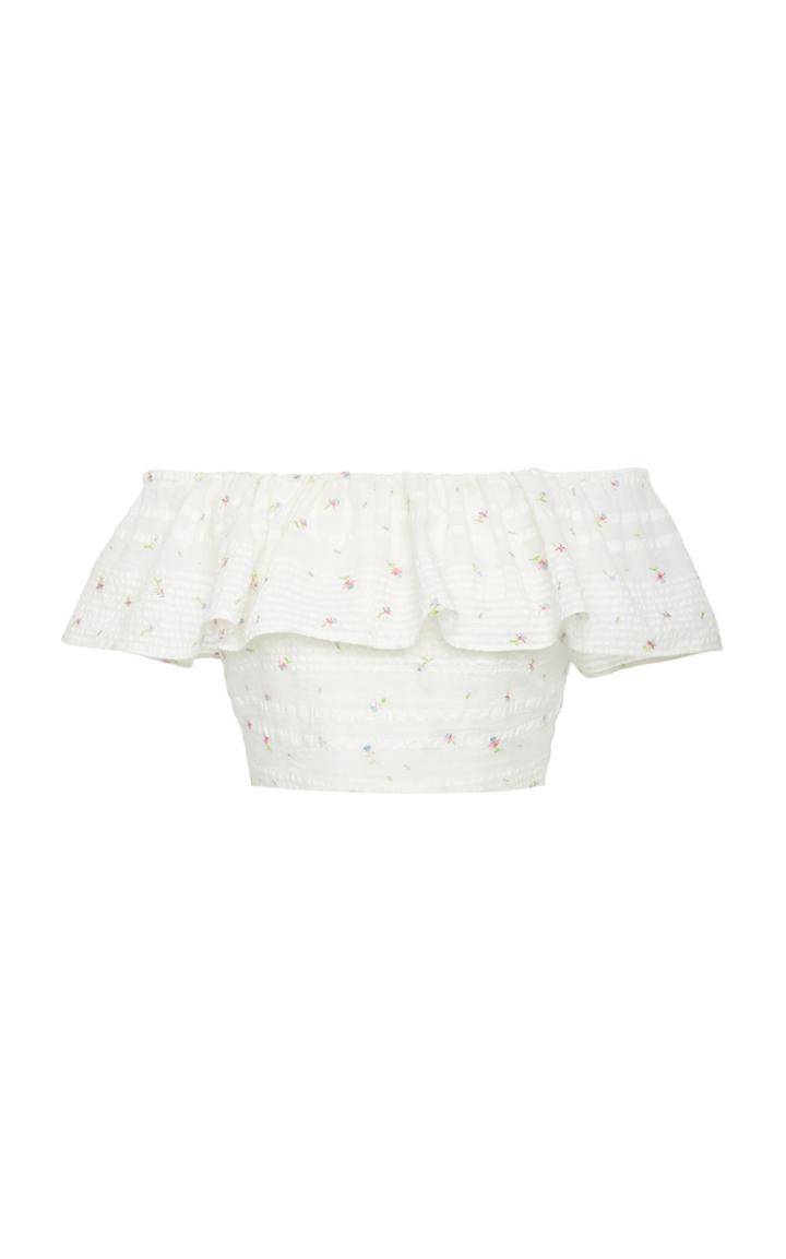Loveshackfancy Maria Ruffle Crop Top