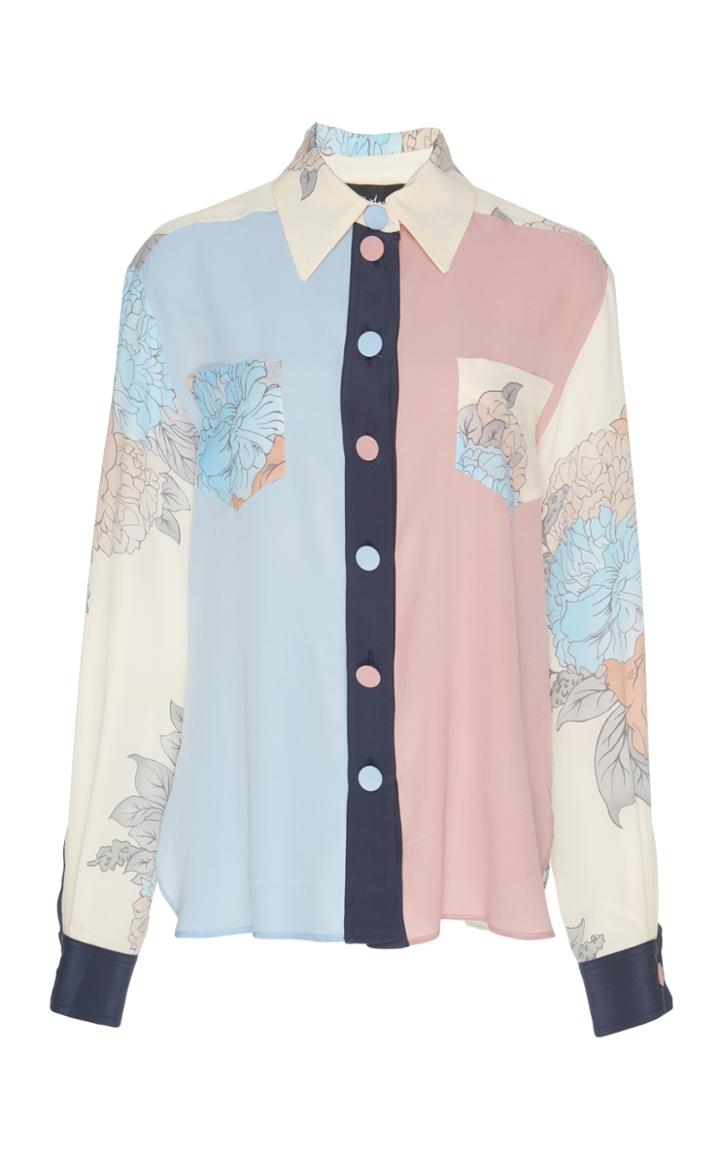 Rossella Jardini Printed Silk Long Sleeve Shirt