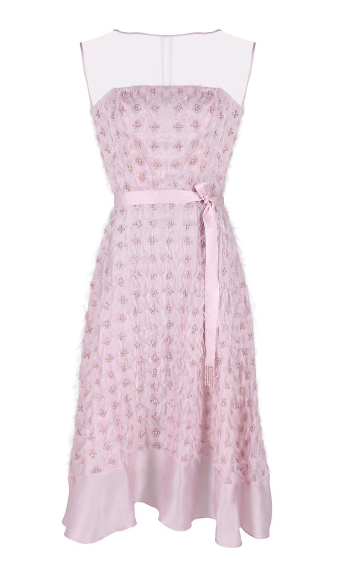 Shatha Essa Paige Embellished Silk-blend Midi Dress