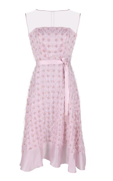 Shatha Essa Paige Embellished Silk-blend Midi Dress