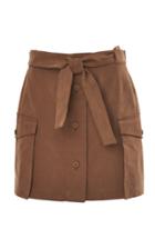 Alberta Ferretti Cotton-blend Tie Waist Mini Skirt