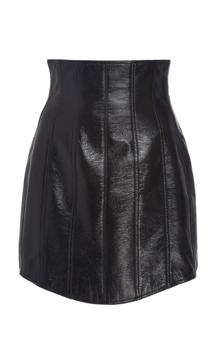 David Koma Corset Leather Mini Skirt