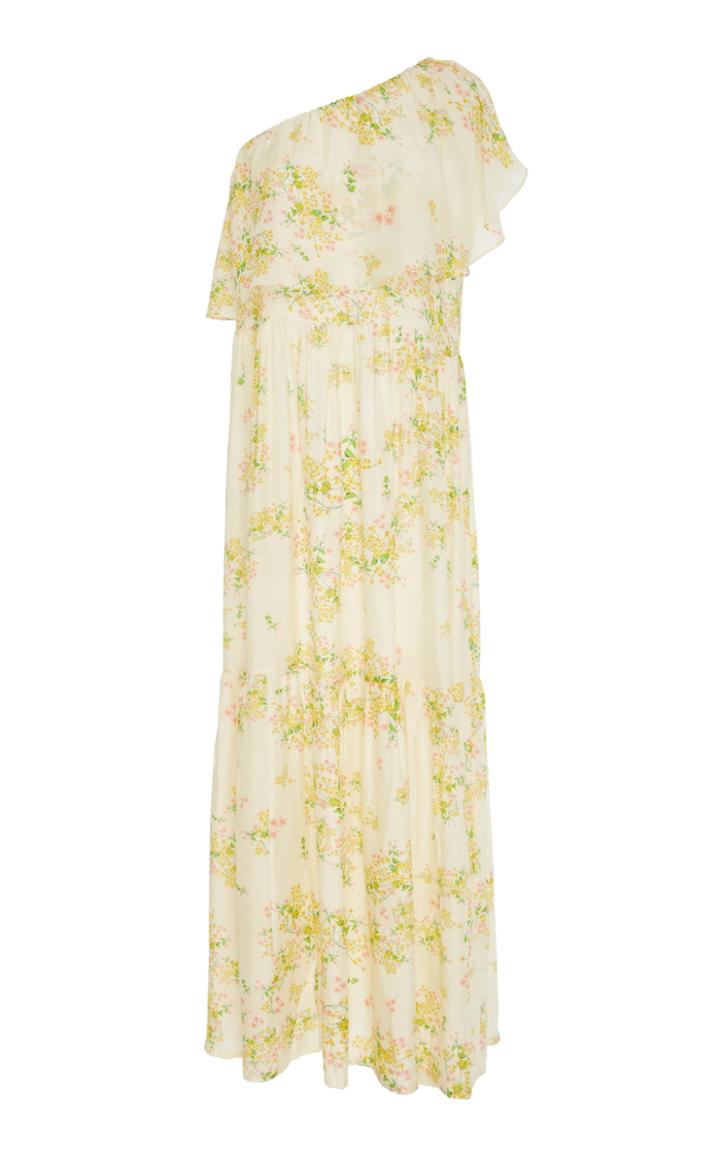 Verandah One-shoulder Tiered Printed Maxi Dress