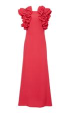 Co Ruffled Crepe Maxi Dress