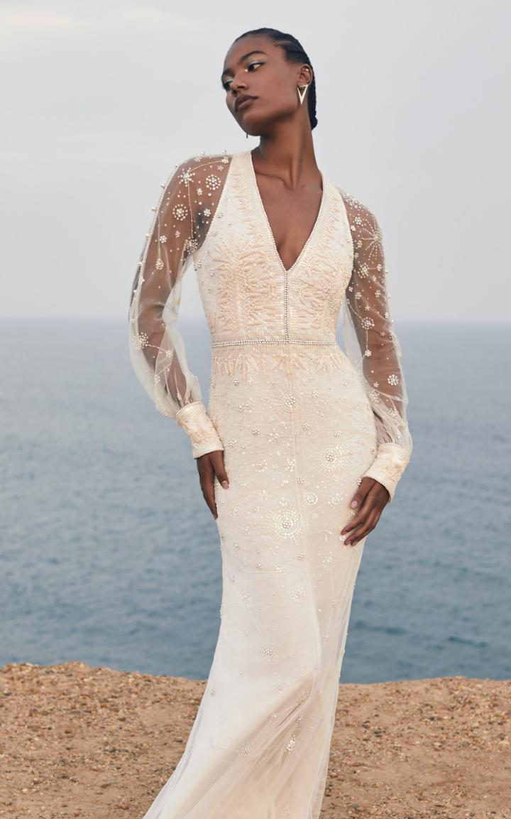 Moda Operandi Cucculelli Shaheen Constellation Embroidered Silk Tulle Dress
