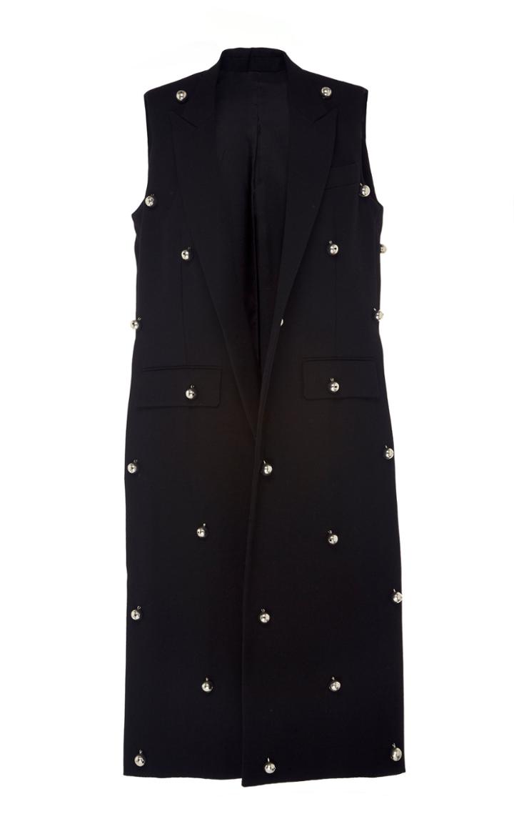 Ami Embroidered Elongated Wool Vest