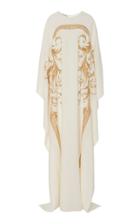 Oscar De La Renta Metallic Printed Silk-blend Crepe Caftan