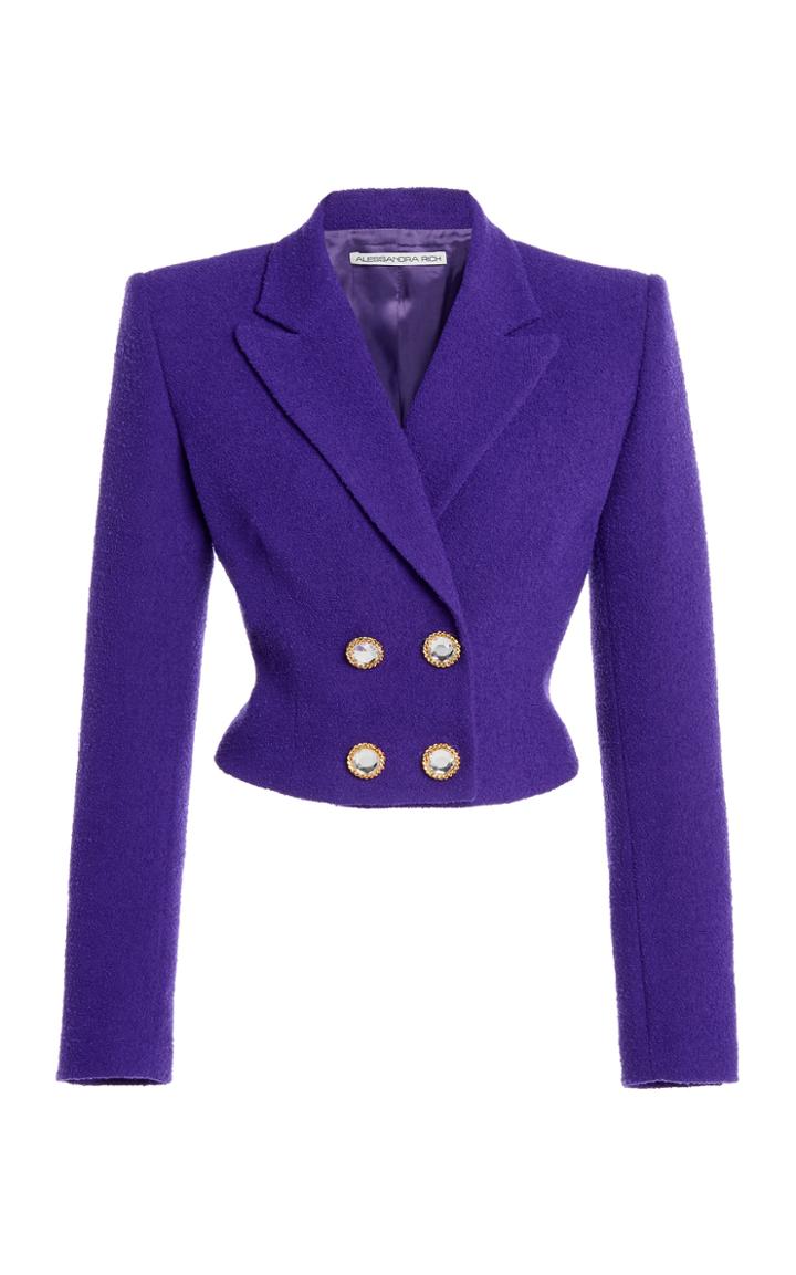 Moda Operandi Alessandra Rich Tweed Double Breasted Jacket