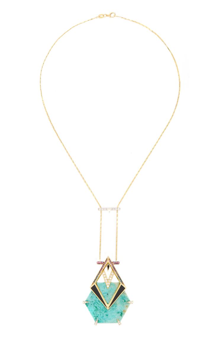 Ele Karela Center Of Balance Amazonite And Multi-stone Pendant