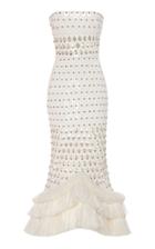 Moda Operandi David Koma Strapless Cutout Fringe-trimmed Crepe Dress Size: 6