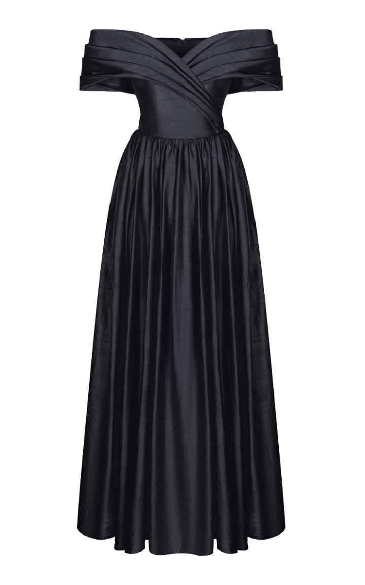 Rasario Off-the-shoulder Silk Corset Gown