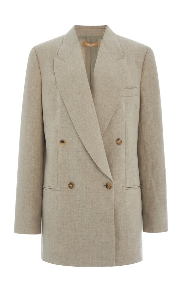 Michael Kors Collection Linen Boyfriend Blazer
