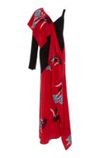 Diane Von Furstenberg Asymmetric Sleeve Draped Gown