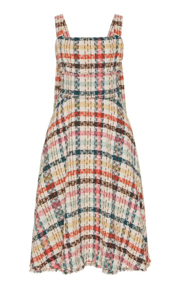 Moda Operandi Oscar De La Renta Plaid Tweed Dress Size: 0