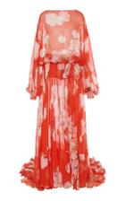 Moda Operandi Valentino Belted Floral Silk Gown