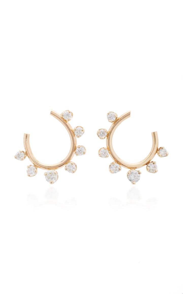 Zo Chicco Gruadated Prong Set Diamonds Front To Back Circle Earrings