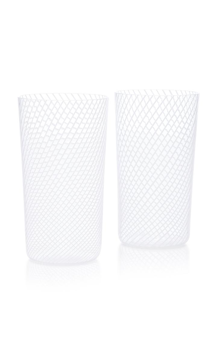 Linea Valentina Set-of-two Filigree Diagonal Swirl Tall Glasses