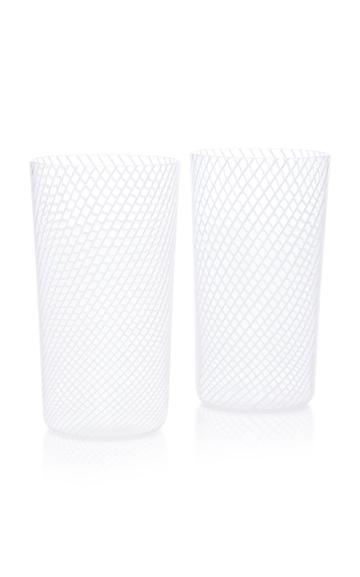 Linea Valentina Set-of-two Filigree Diagonal Swirl Tall Glasses