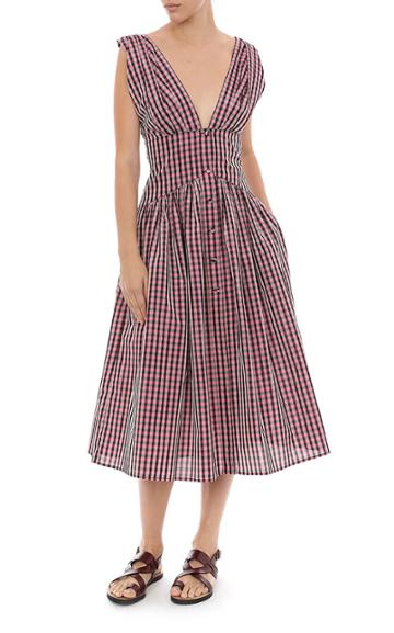 Moda Operandi Philosophy Di Lorenzo Serafini Checkered Taffeta Midi Dress