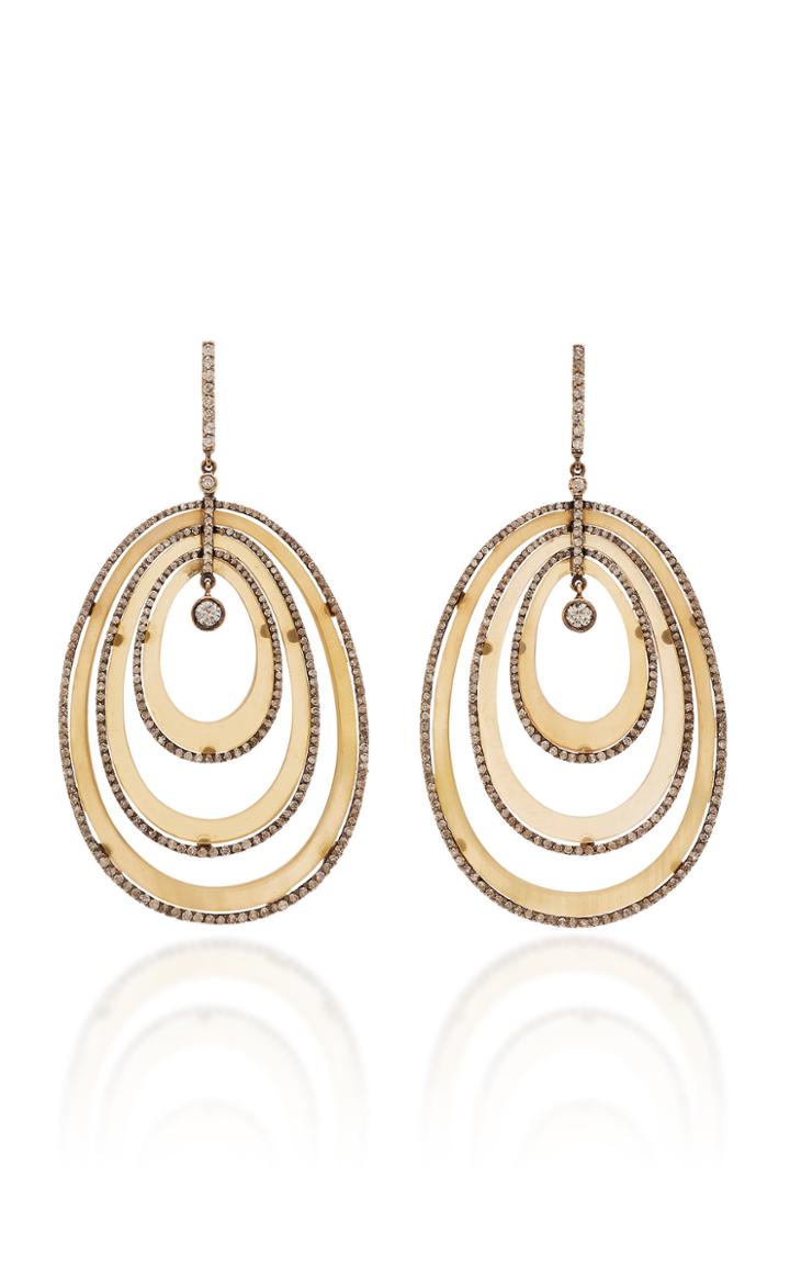 Sanjay Kasliwal 18k Gold Chalcedony And Diamond Earrings