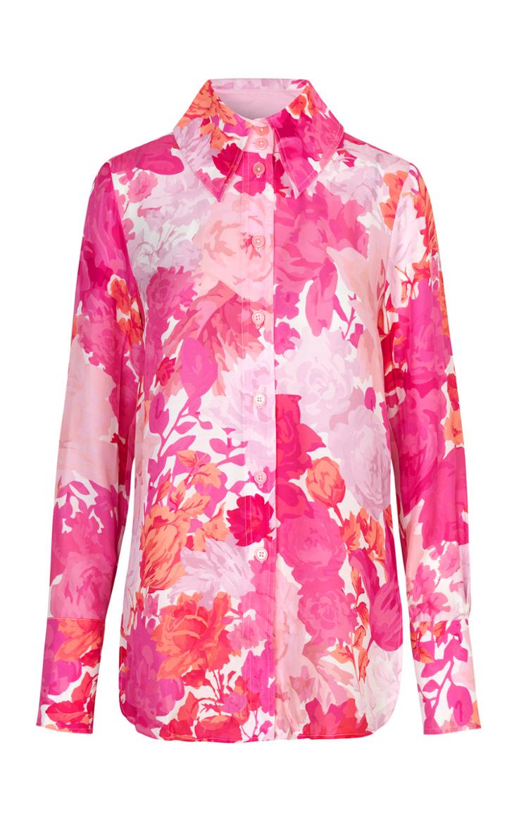 Moda Operandi Stine Goya James Silk Button Down Shirt Size: Xxs