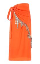 Prabal Gurung Hary Silk Sequin Wrap Skirt