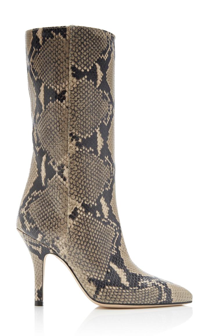 Paris Texas Python-effect Leather Boots