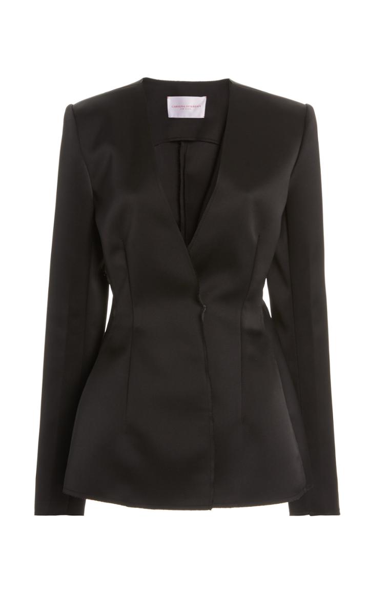 Carolina Herrera Double-bonded Satin Suit Jacket