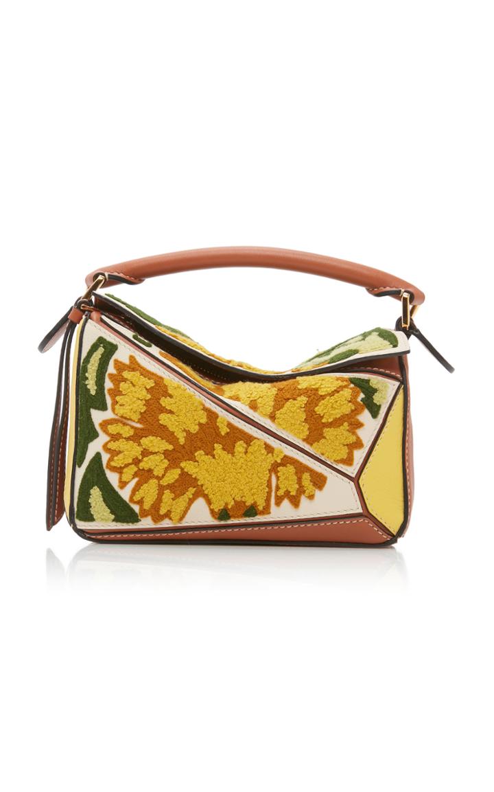 Loewe Puzzle Mini Embroidered Leather Shoulder Bag
