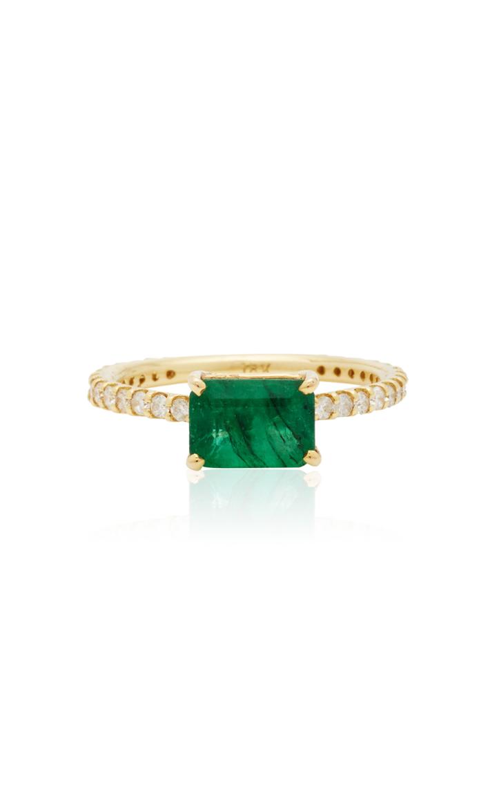 Moda Operandi Shay 18k Yellow Gold Emerald Solitaire Ring