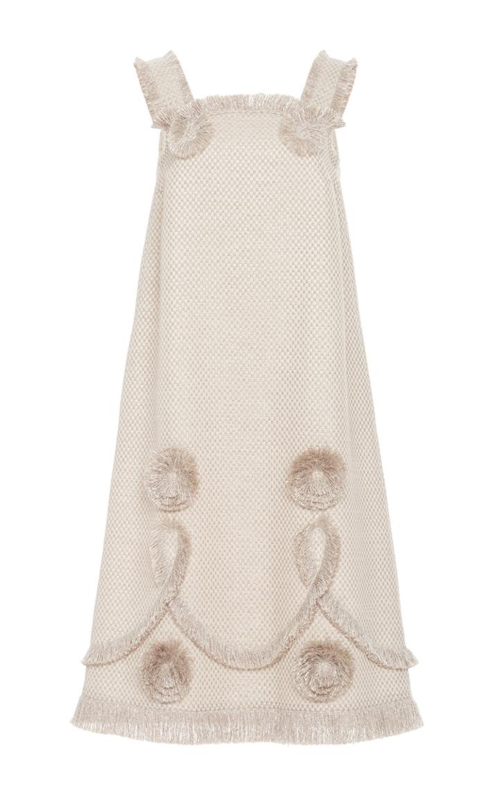 Alena Akhmadullina Embroidered Fringe A-line Sleeveless Dress
