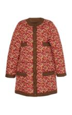 Anna Sui Contrast-trimmed Posies-print Down Coat