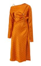 Versace Off-the-shoulder Cutout Satin Dress