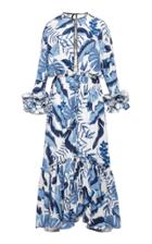 Johanna Ortiz M'o Exclusive Royal Navy Crepe De Chine Dress