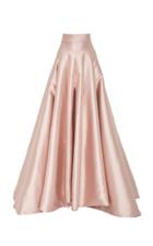 Brandon Maxwell Pleated Satin Maxi Skirt