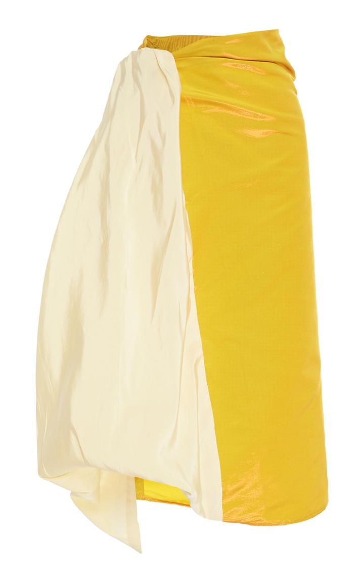 Rosie Assoulin Two-tone Cotton-blend Skirt