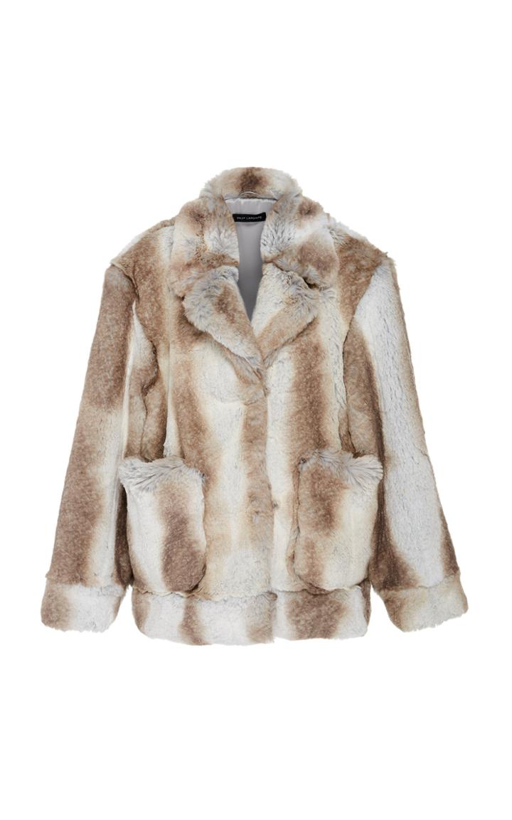 Sally Lapointe Faux Fur Bomber Coat