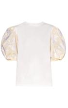 Moda Operandi Erdem Theodora Puff-sleeve Cotton-blend Top