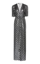 Paco Rabanne Draped Sleeve Chain-link Gown